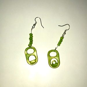 I am selling a pair of green beaded earrings